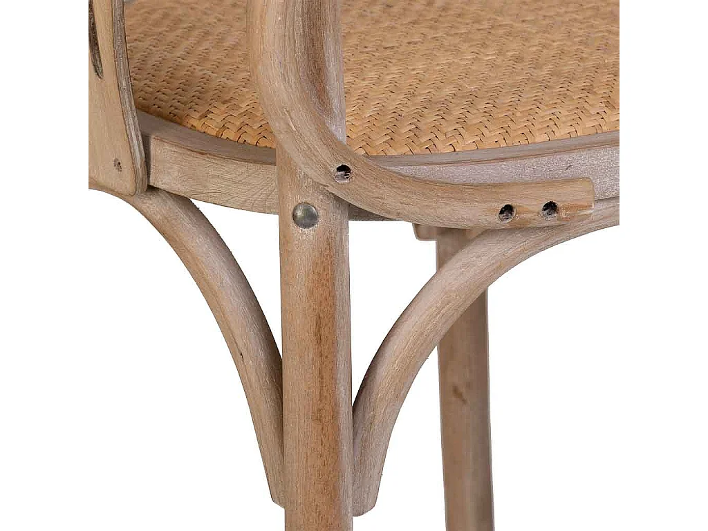Chaise en bois et assise en rotin 40x40x80h cm