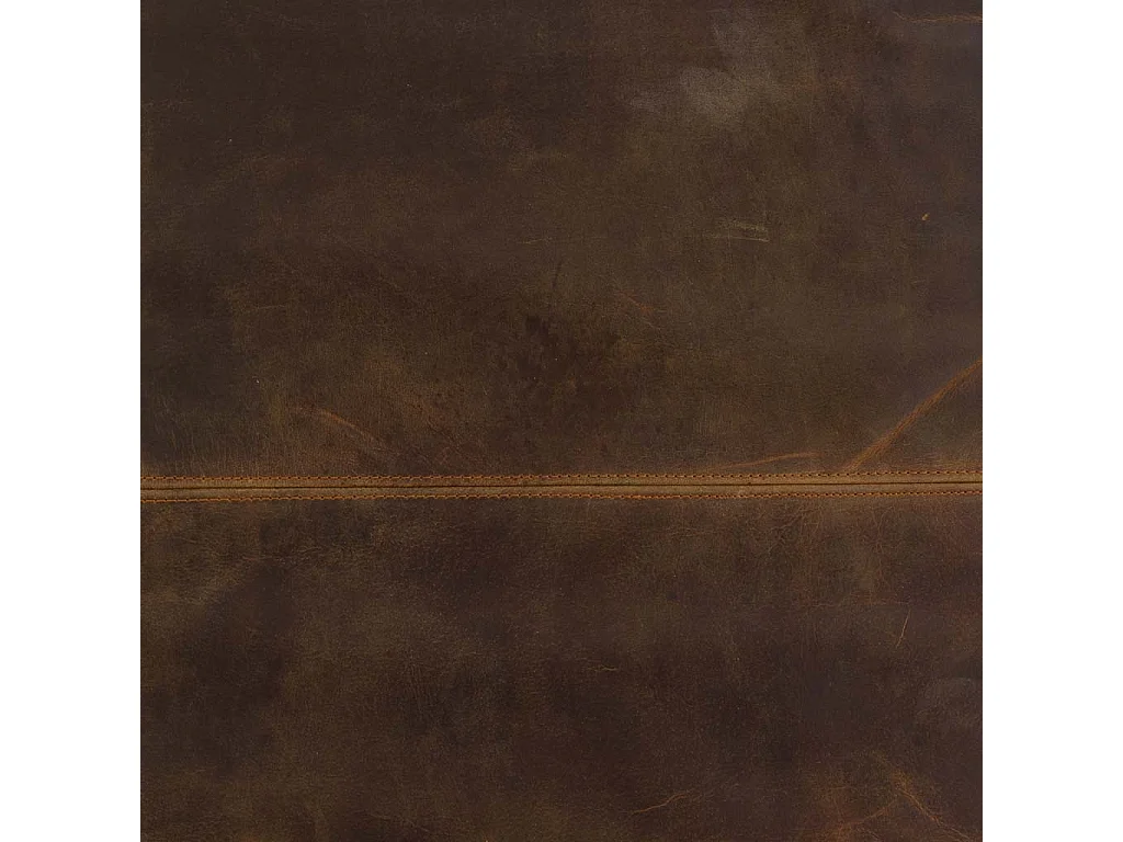 Banc en métal et cuir marron 120x40x51h