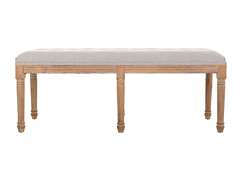 Polsterbank aus braunem Holz 122x41x48