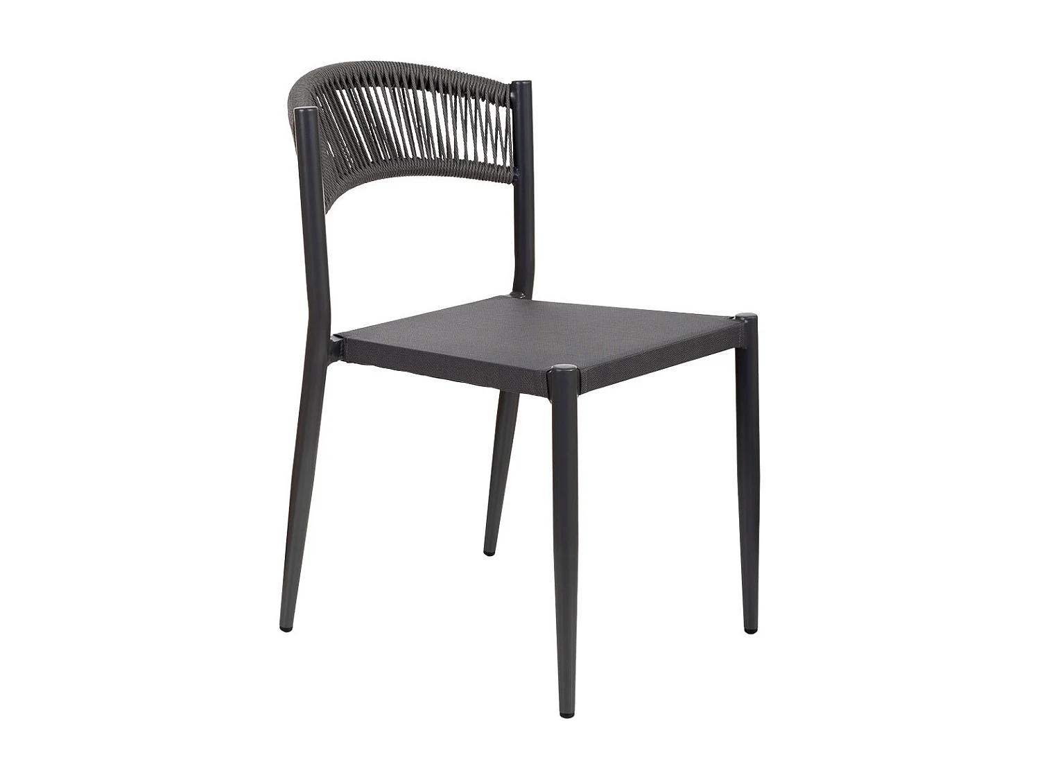 Chaise en rotin synthétique gris 48x60x78