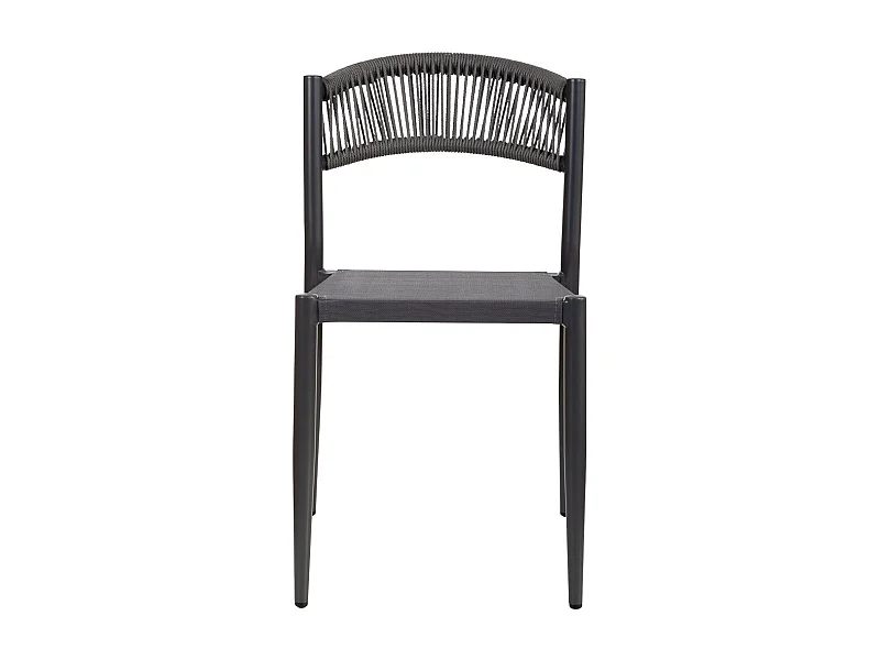 Chaise en rotin synthétique gris 48x60x78