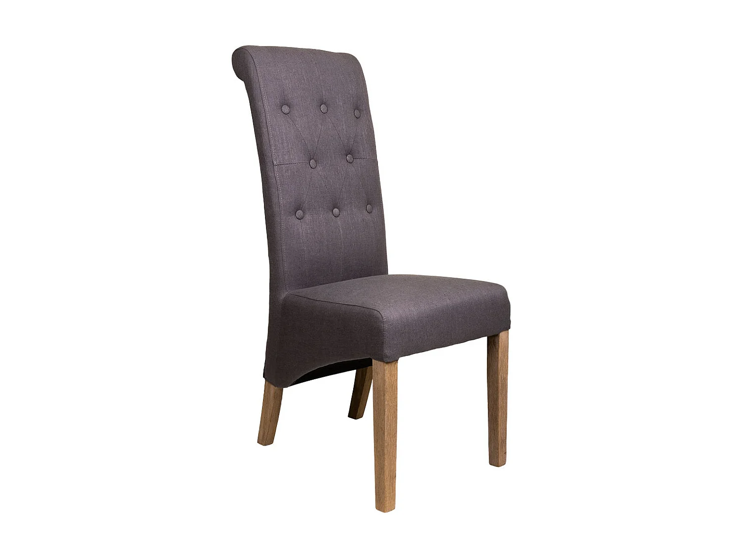 Cadeira madeira estofada cinza 44x58x48/107