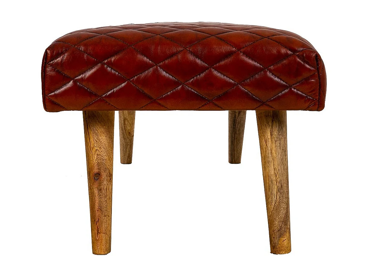 Rote Lederbank 115x53x38h cm