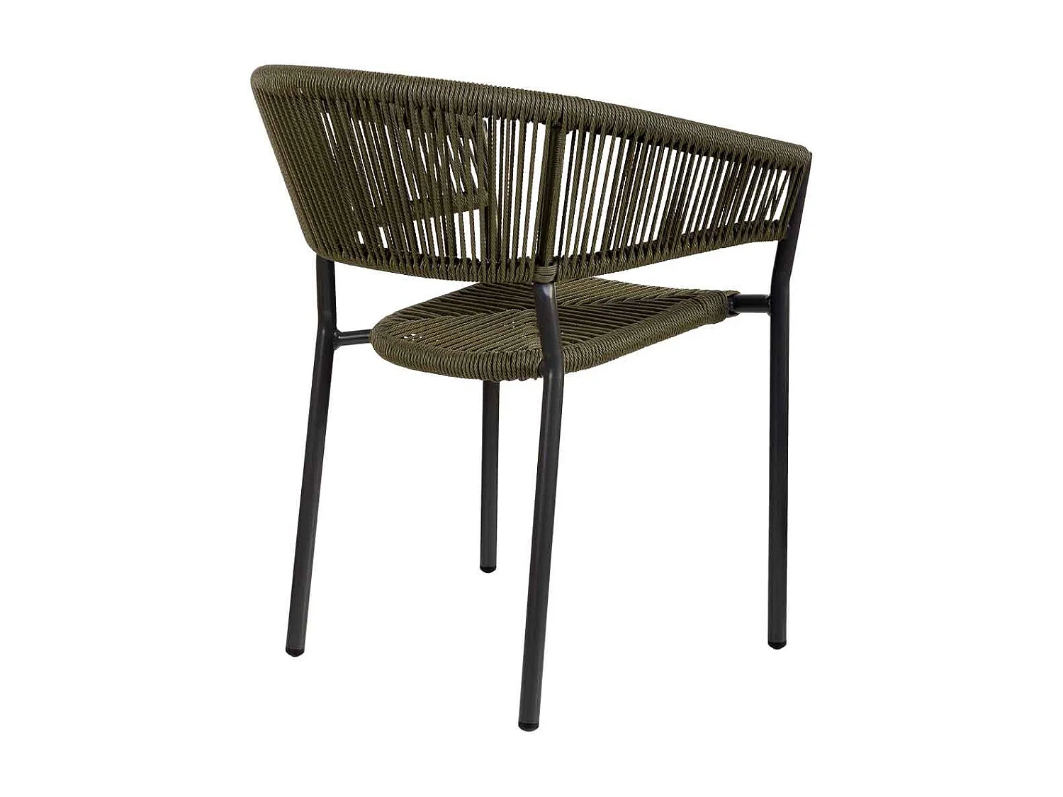 Chaise en rotin synthétique vert 56x61x78