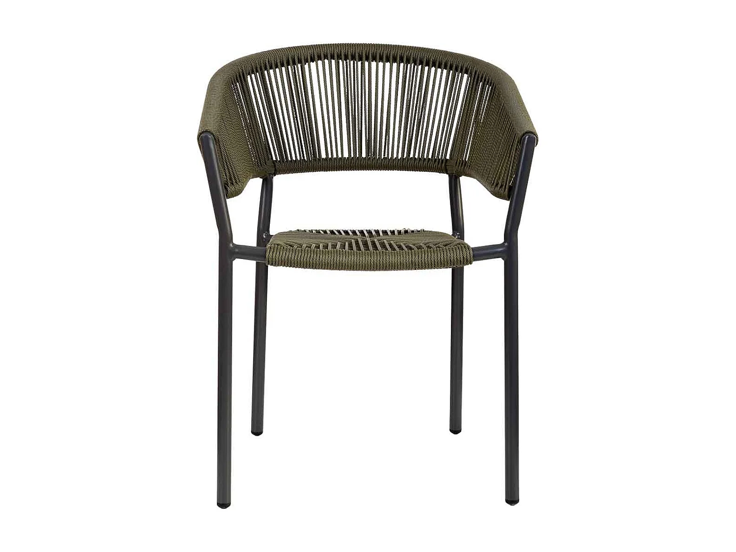 Silla de ratan sintético verde 56x61x78
