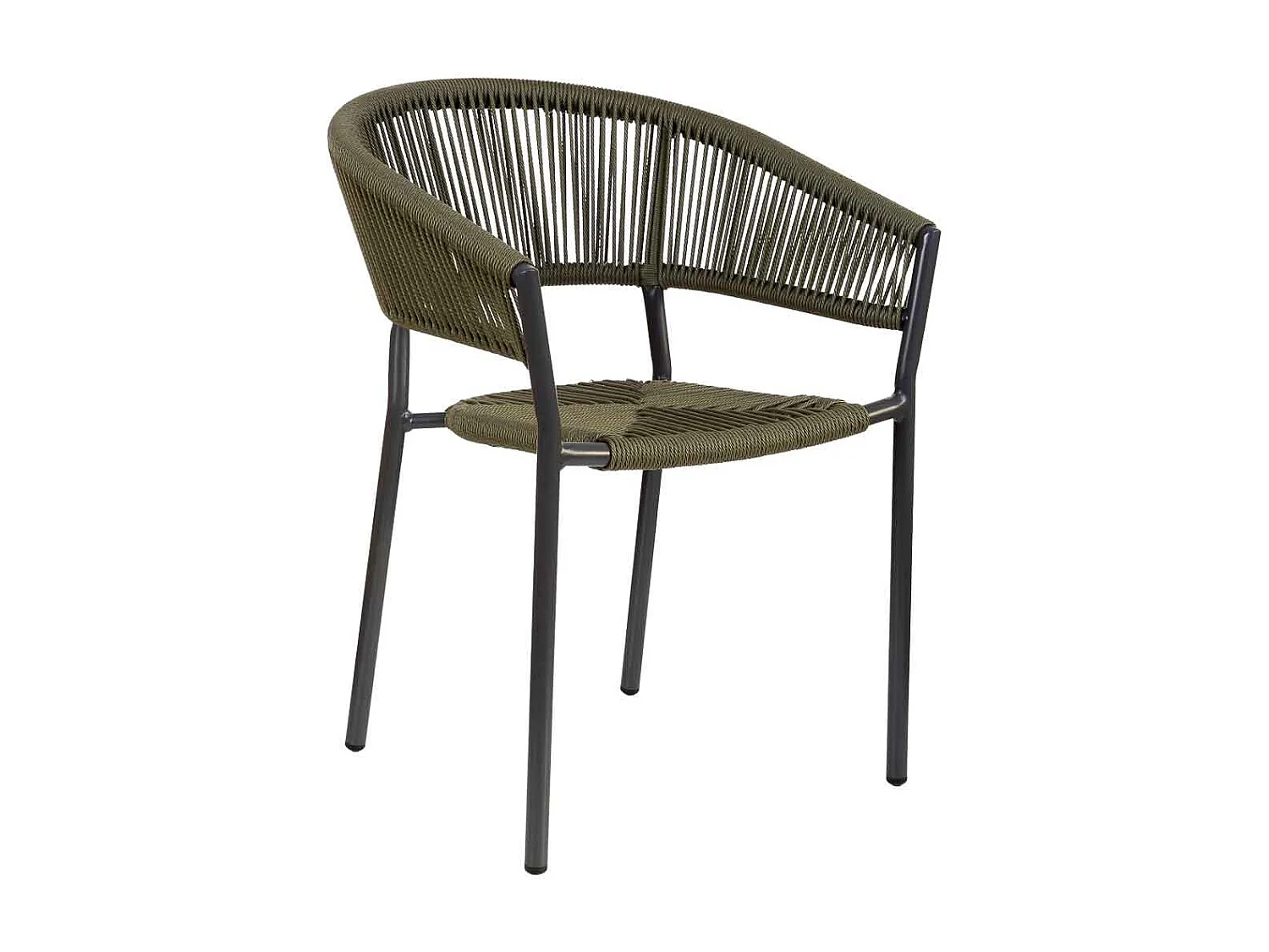 Silla de ratan sintético verde 56x61x78