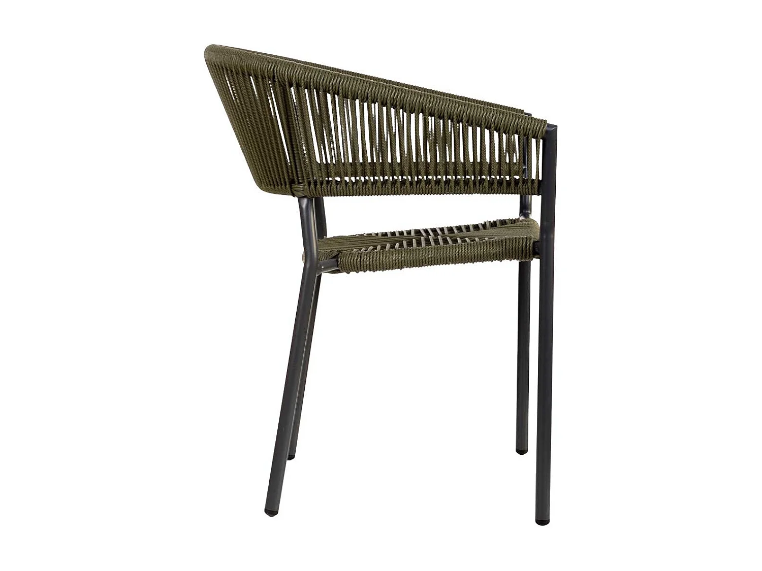 Silla de ratan sintético verde 56x61x78
