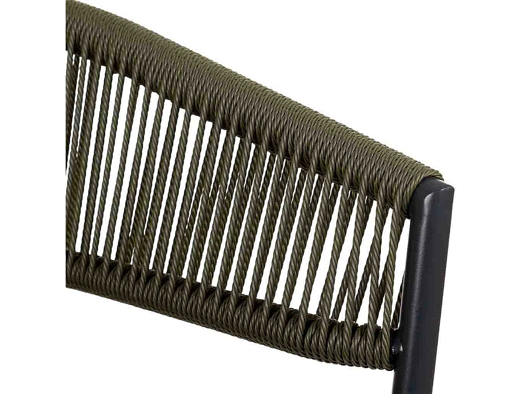 Silla de ratan sintético verde 56x61x78