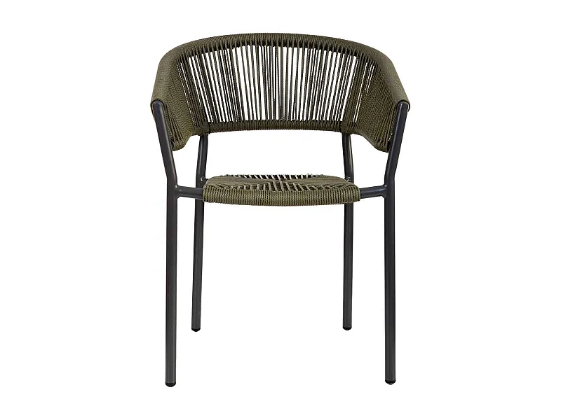 Chaise en rotin synthétique vert 56x61x78