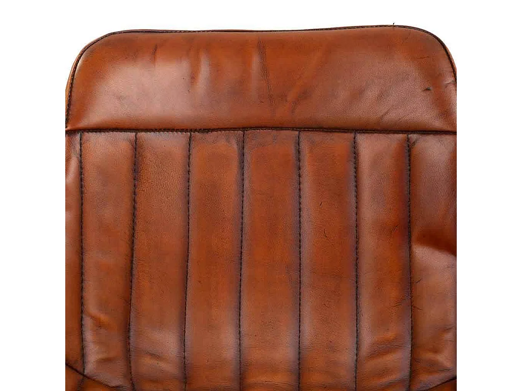 Sedia in metallo e pelle marrone 46x49x78,5h