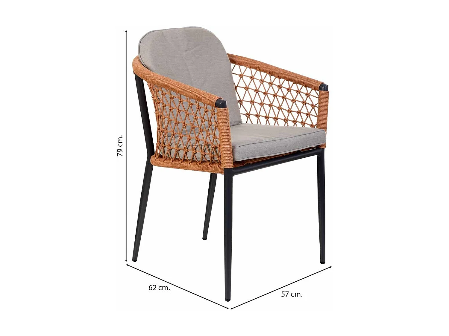 Chaise en corde biege 57x62x79
