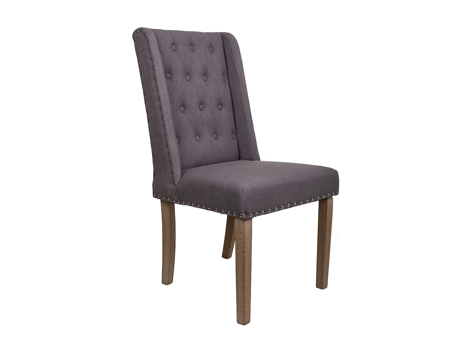 Cadeira madeira estofada cinza 53x53x48/102