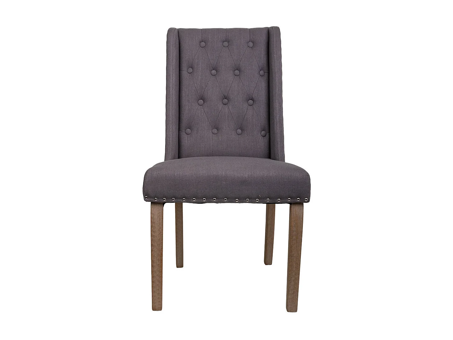 Cadeira madeira estofada cinza 53x53x48/102