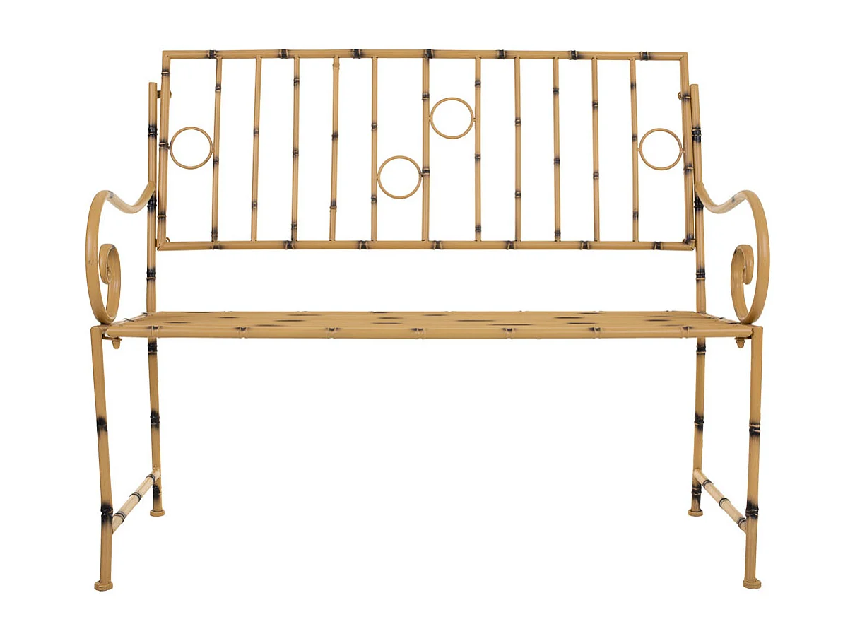 Banc en métal jaune 126x50x92h