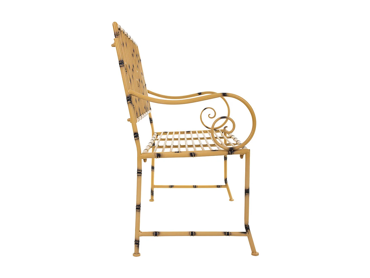 Banc en métal jaune 126x50x92h