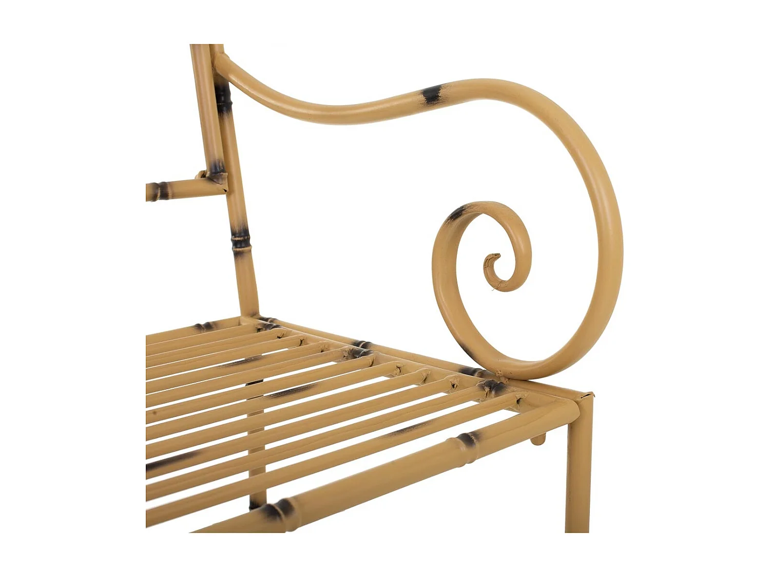 Banc en métal jaune 126x50x92h