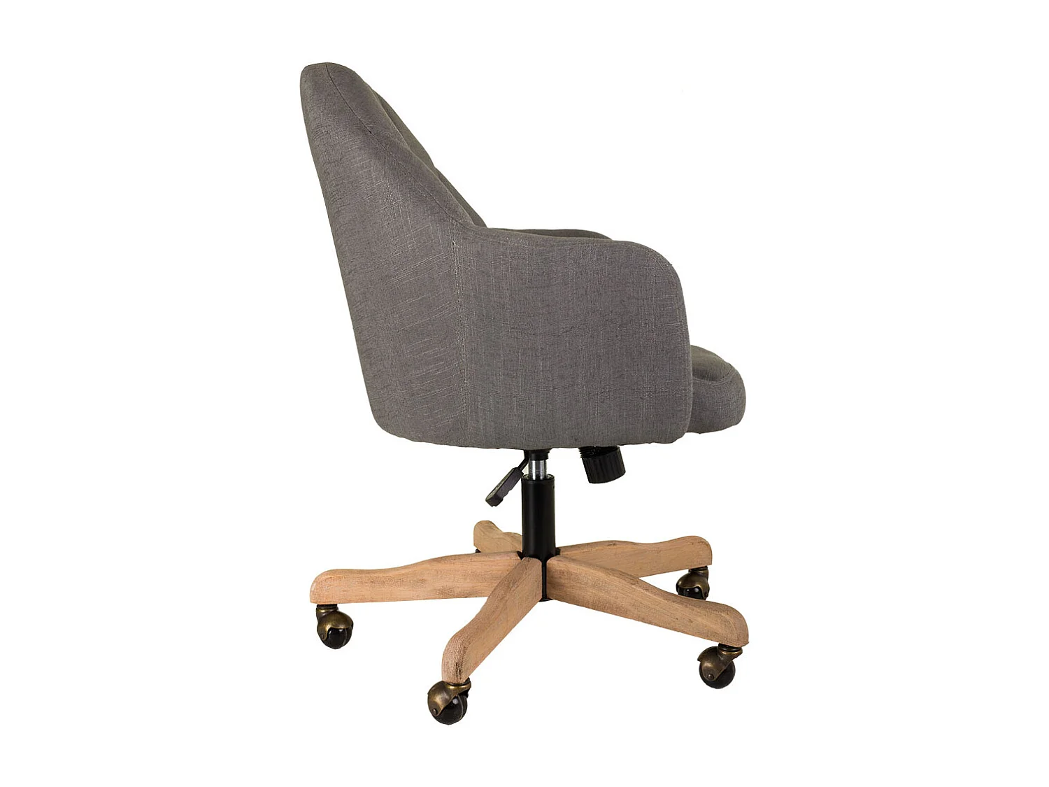 Holz- und Polsterstuhl mit grauen Rädern 63x54x40/87h cm