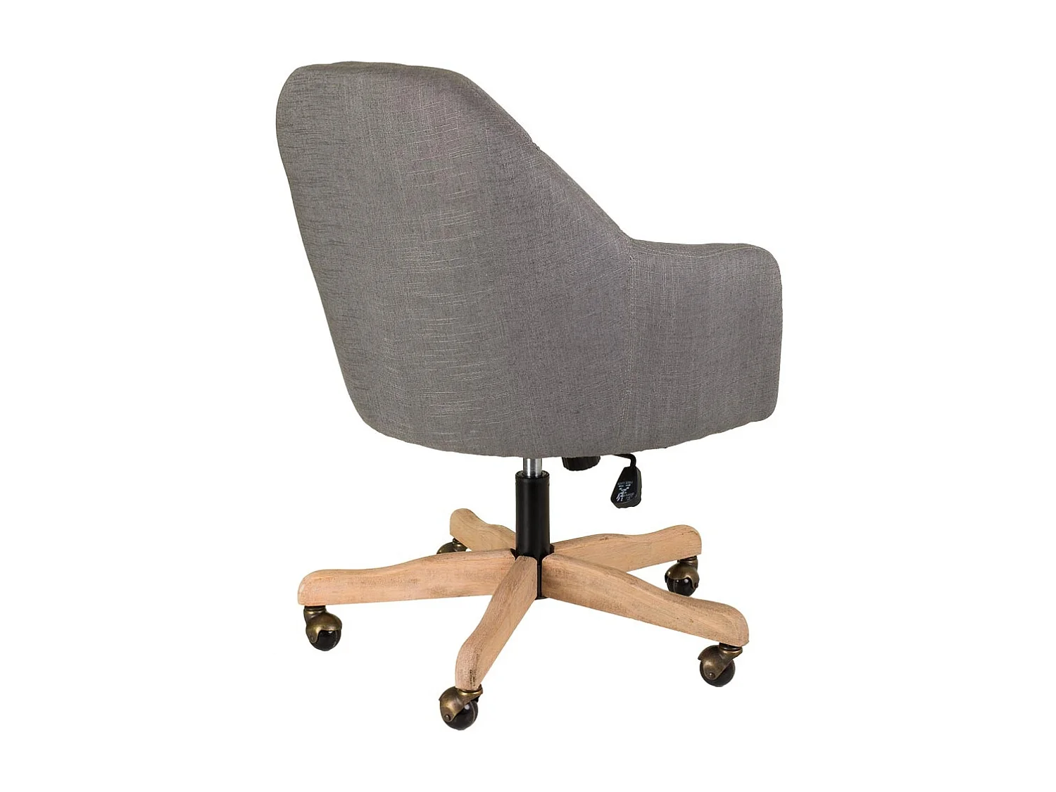 Holz- und Polsterstuhl mit grauen Rädern 63x54x40/87h cm