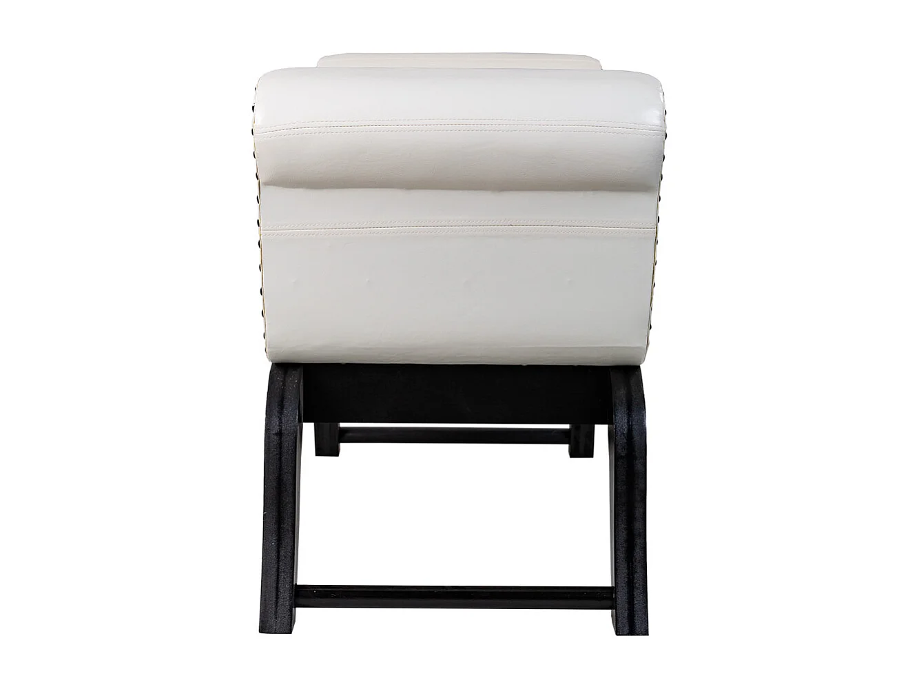 Weiße Kunstlederbank 90x40x65h cm