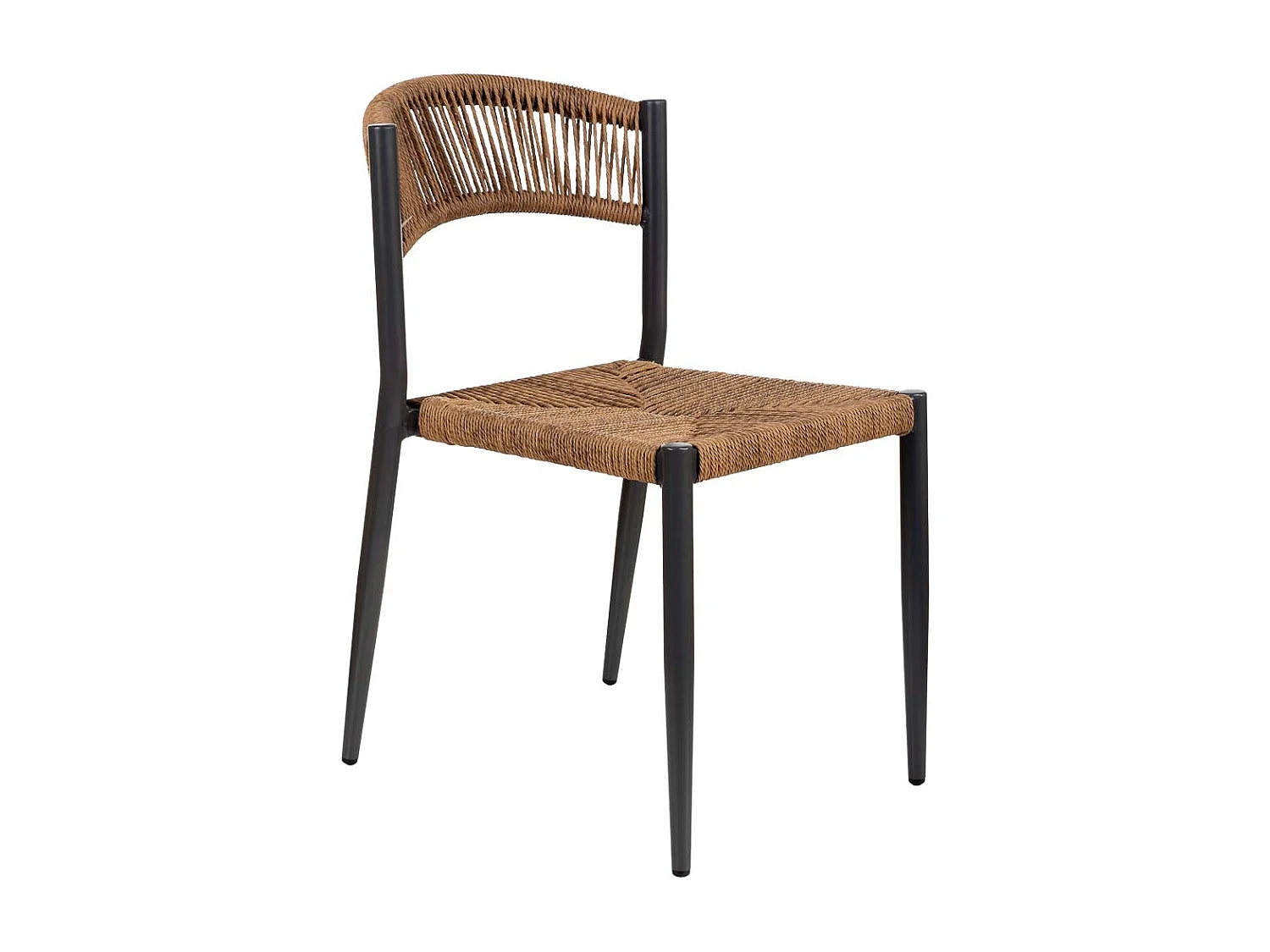 Sedia in rattan sintetico marrone 48x60x78