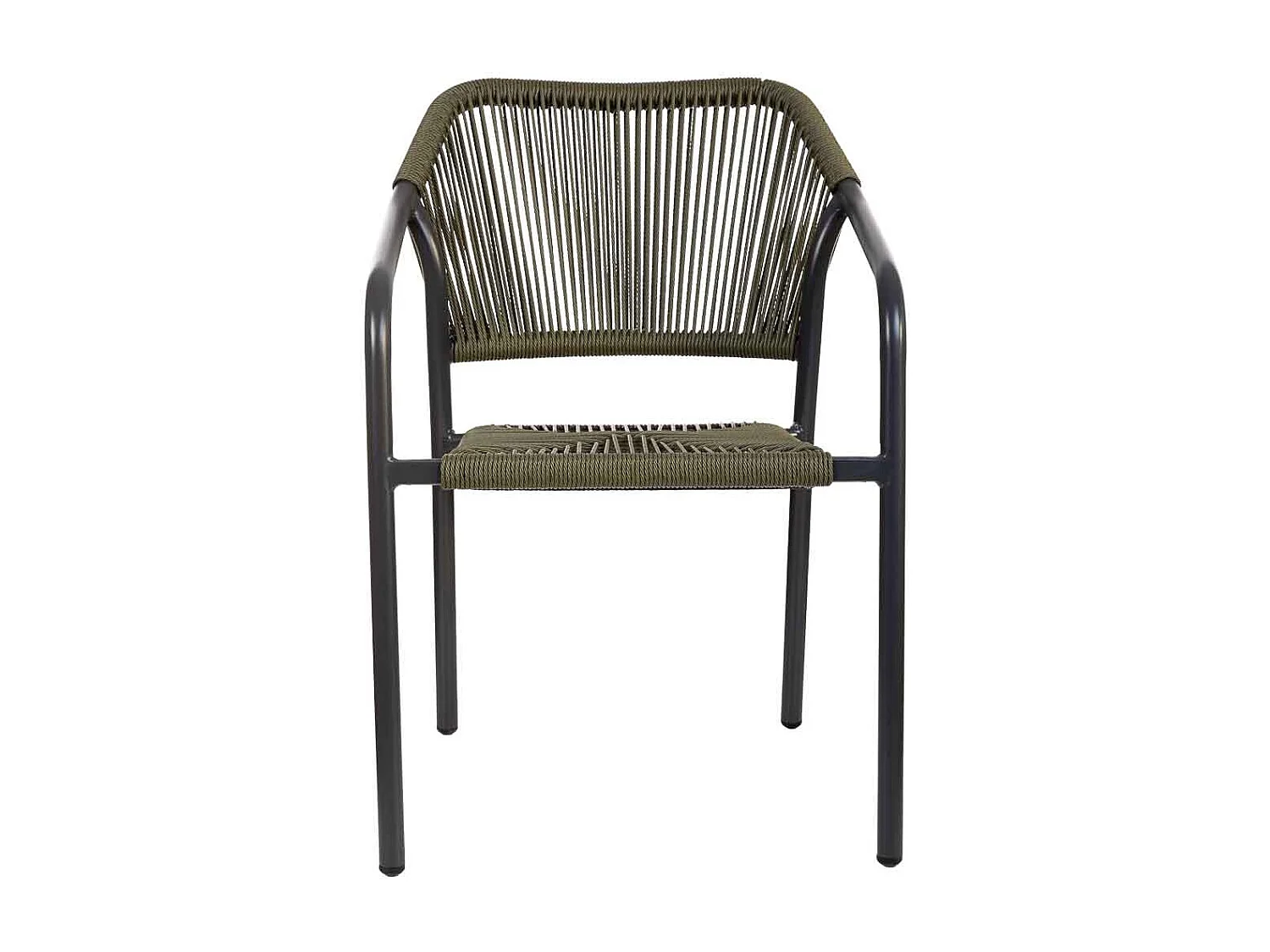 Silla de ratan sintético verde 56x60x80