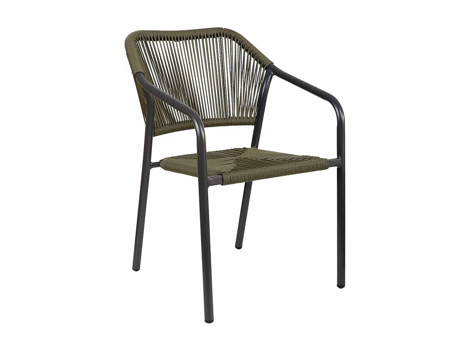 Silla de ratan sintético verde 56x60x80