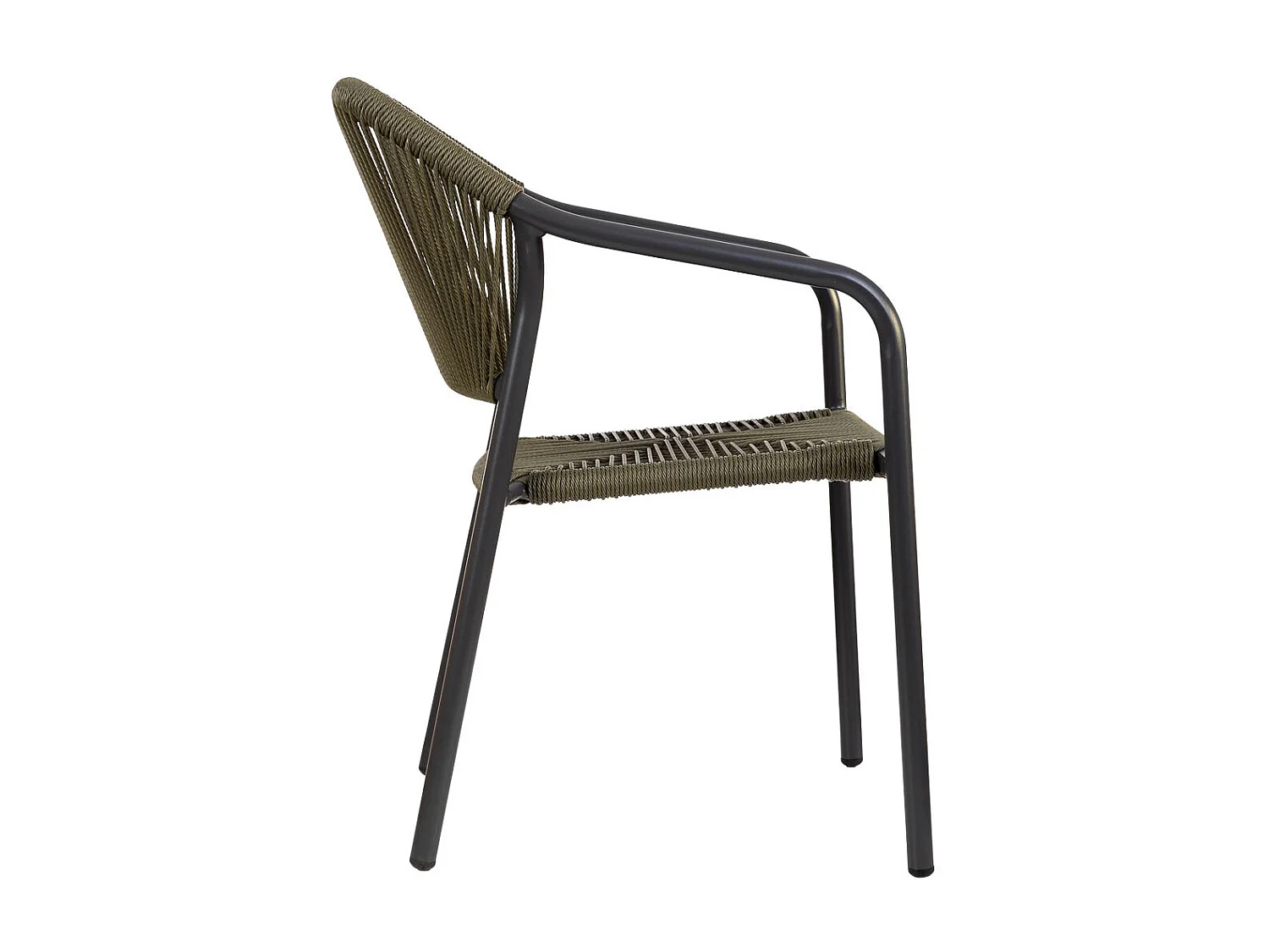 Silla de ratan sintético verde 56x60x80