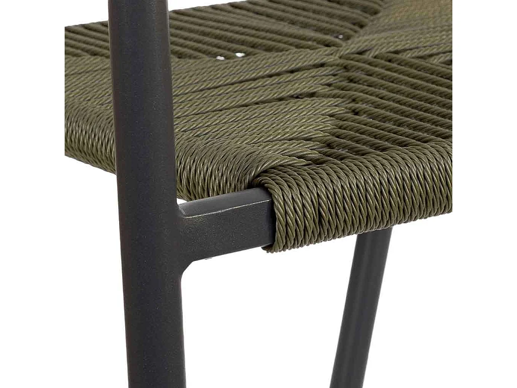 Silla de ratan sintético verde 56x60x80