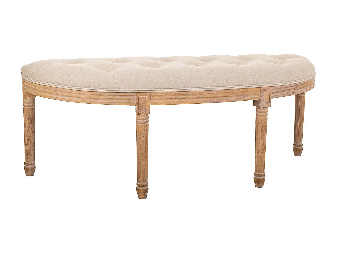 Antike cremefarbene Holzbank 125x45x48h cm