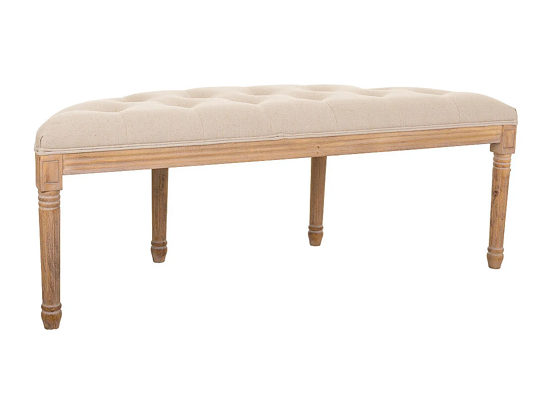 Antike cremefarbene Holzbank 125x45x48h cm