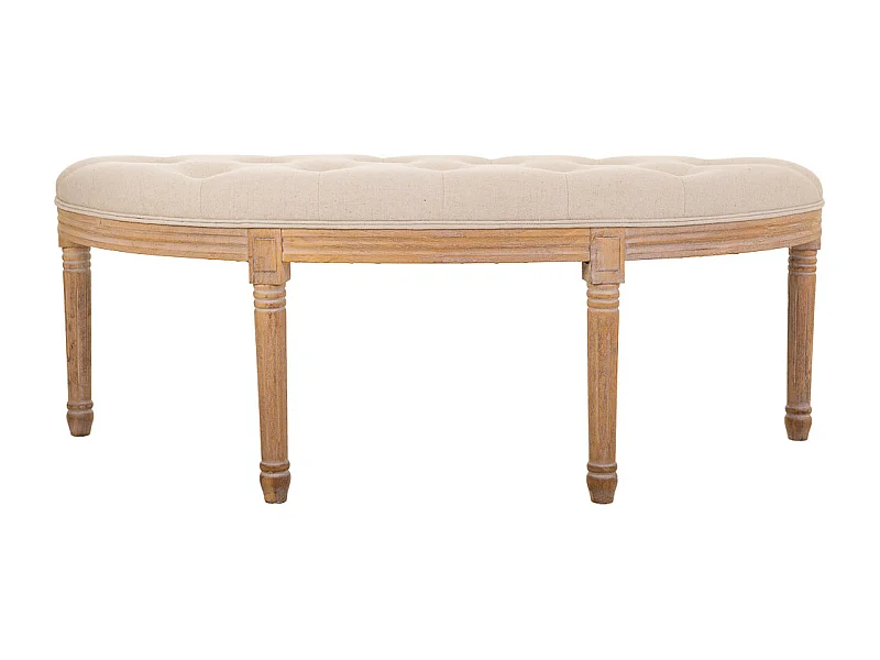 Antike cremefarbene Holzbank 125x45x48h cm