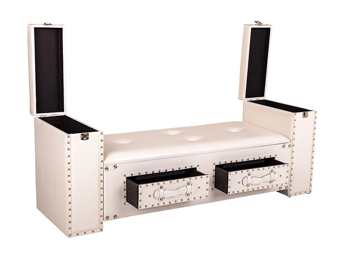 Sgabello in similpelle bianca 130x40x52h