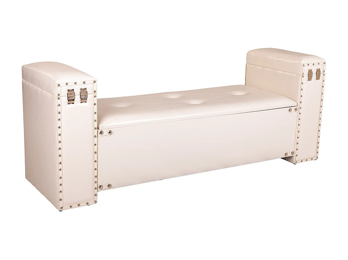 Sgabello in similpelle bianca 130x40x52h