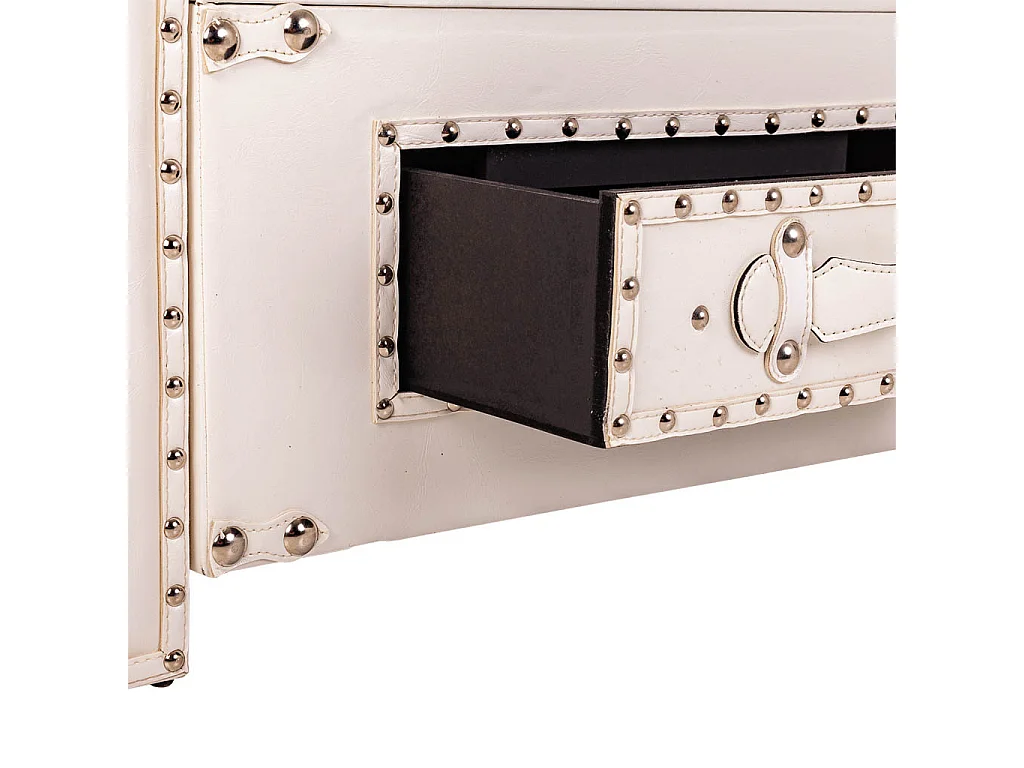 Sgabello in similpelle bianca 130x40x52h