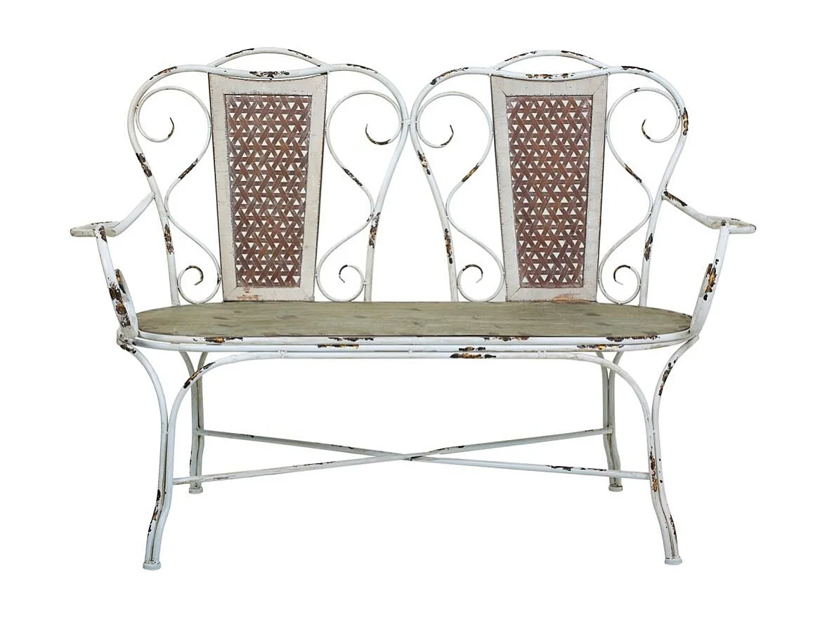 Banco de metal 129x56.5x95h cm Gris