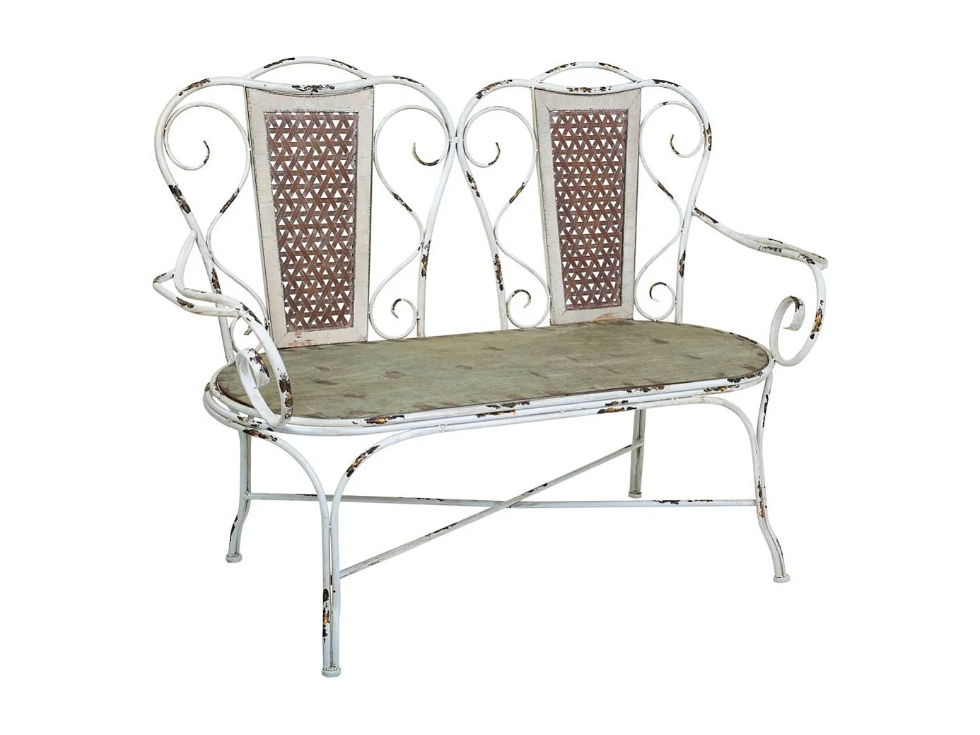 Banco de metal 129x56.5x95h cm Gris