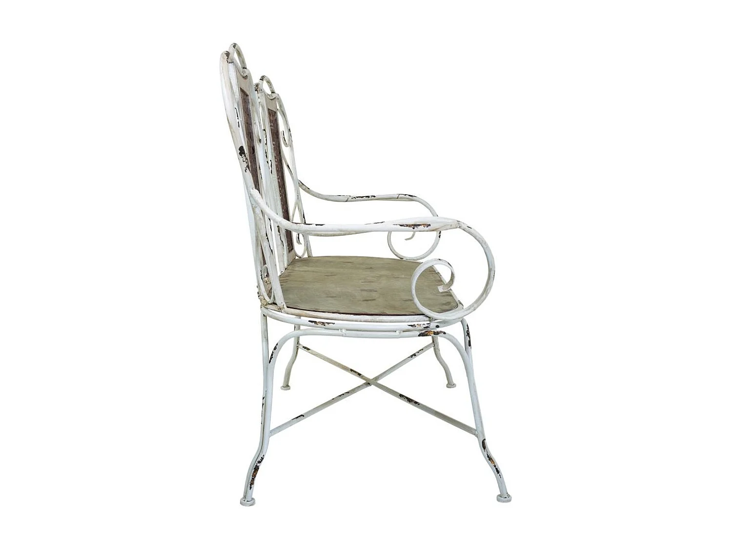 Banco de metal 129x56.5x95h cm Gris