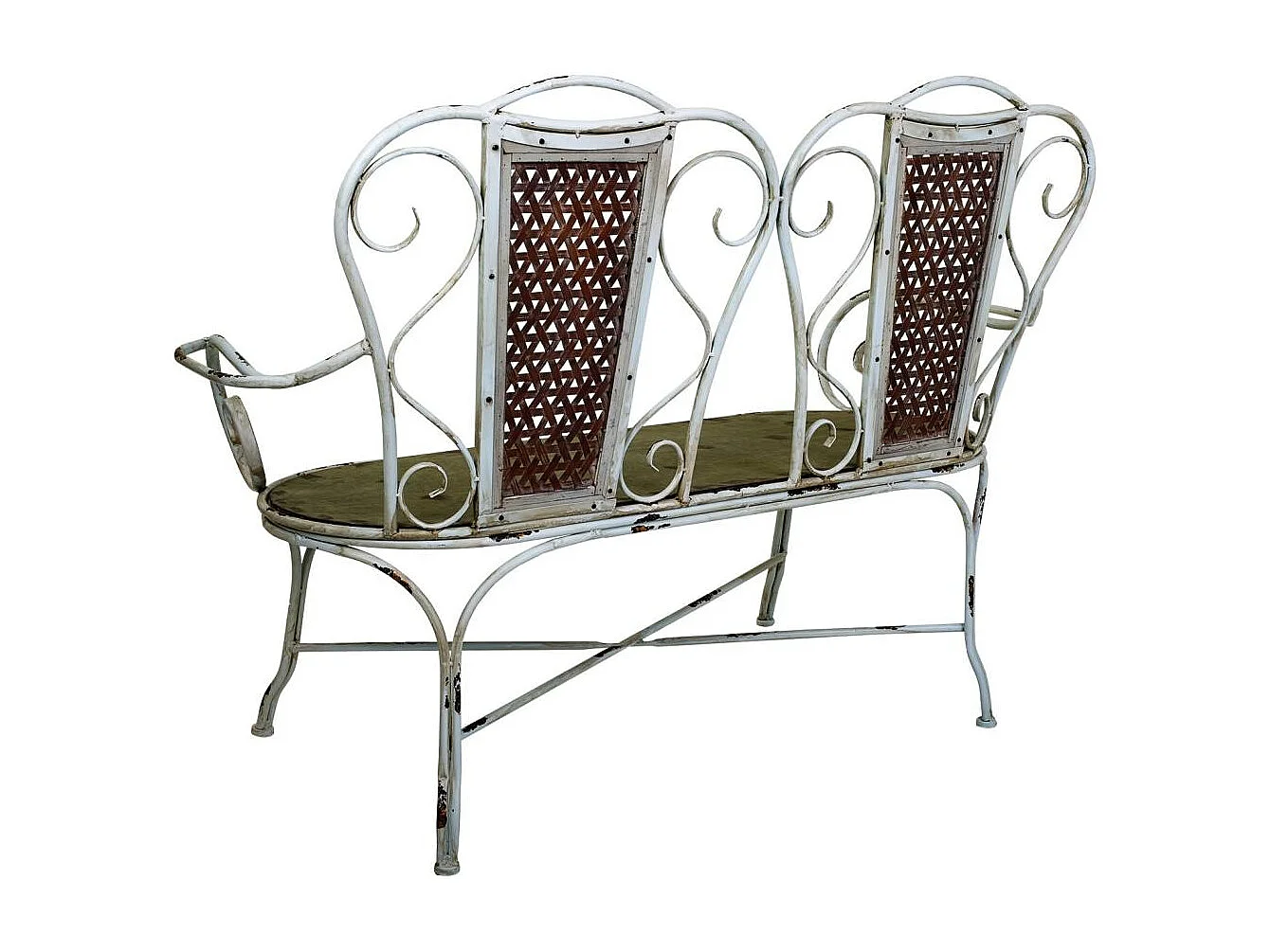 Banco de metal 129x56.5x95h cm Gris