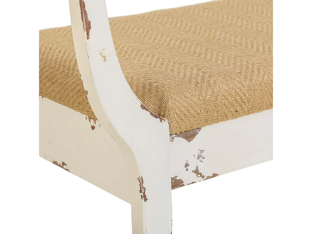 Banc en bois tapissé blanc 139x45.5x78