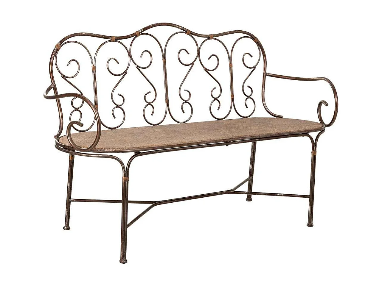 Metallbank 146,69x55,25x45,09/89,54h cm Braun