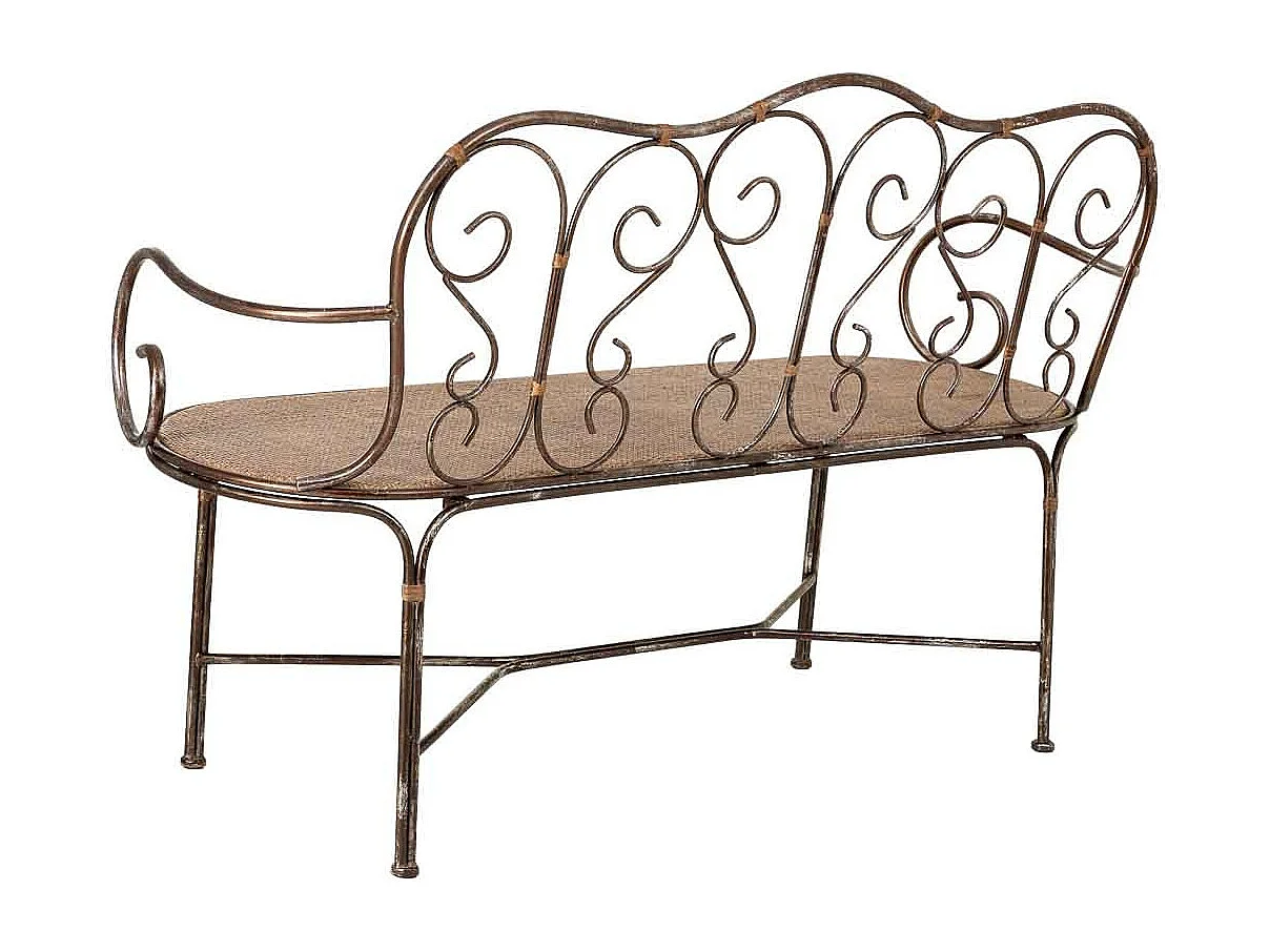 Metallbank 146,69x55,25x45,09/89,54h cm Braun