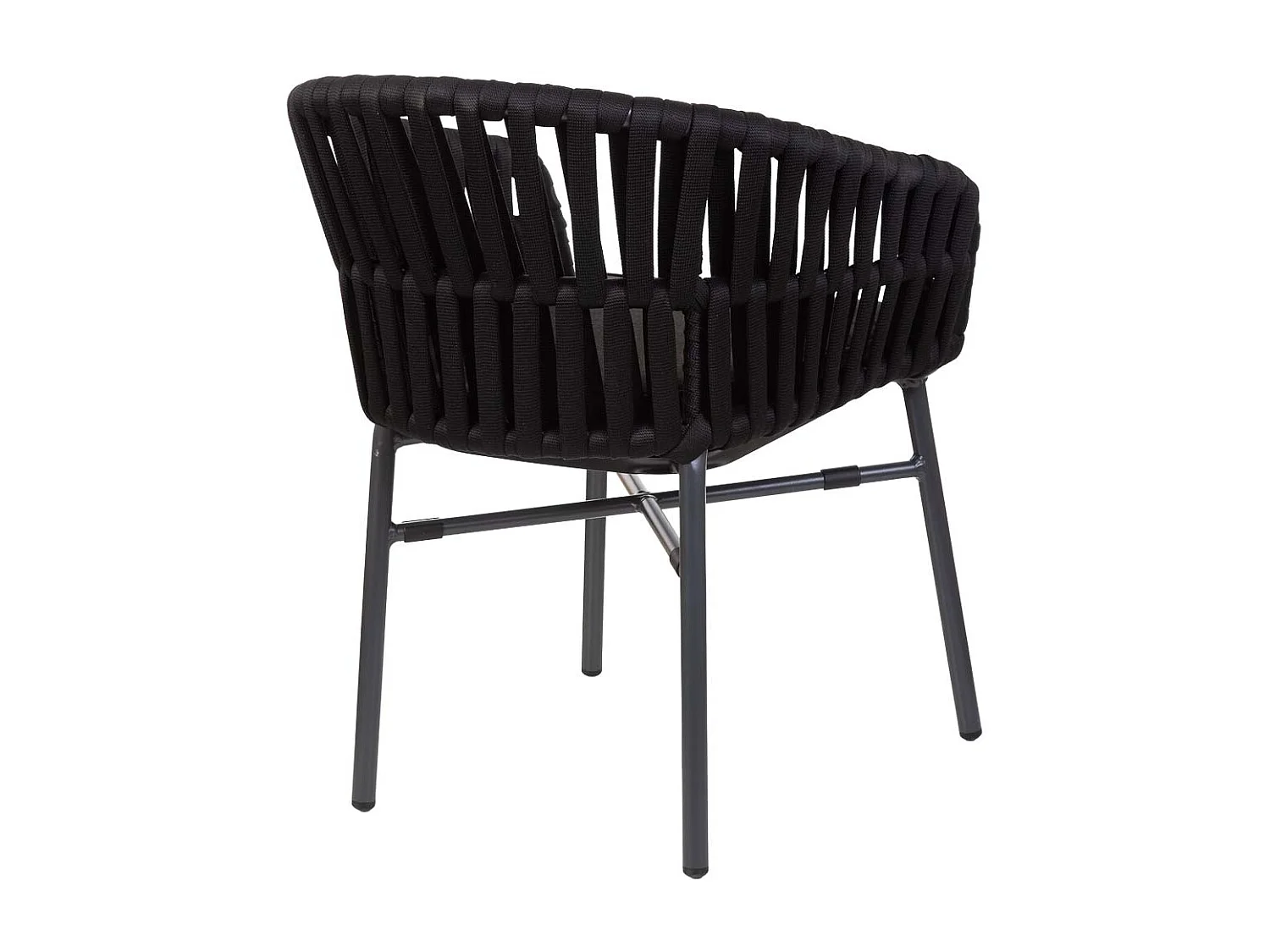 Silla de aluminio con cuerda negro 58x61x77