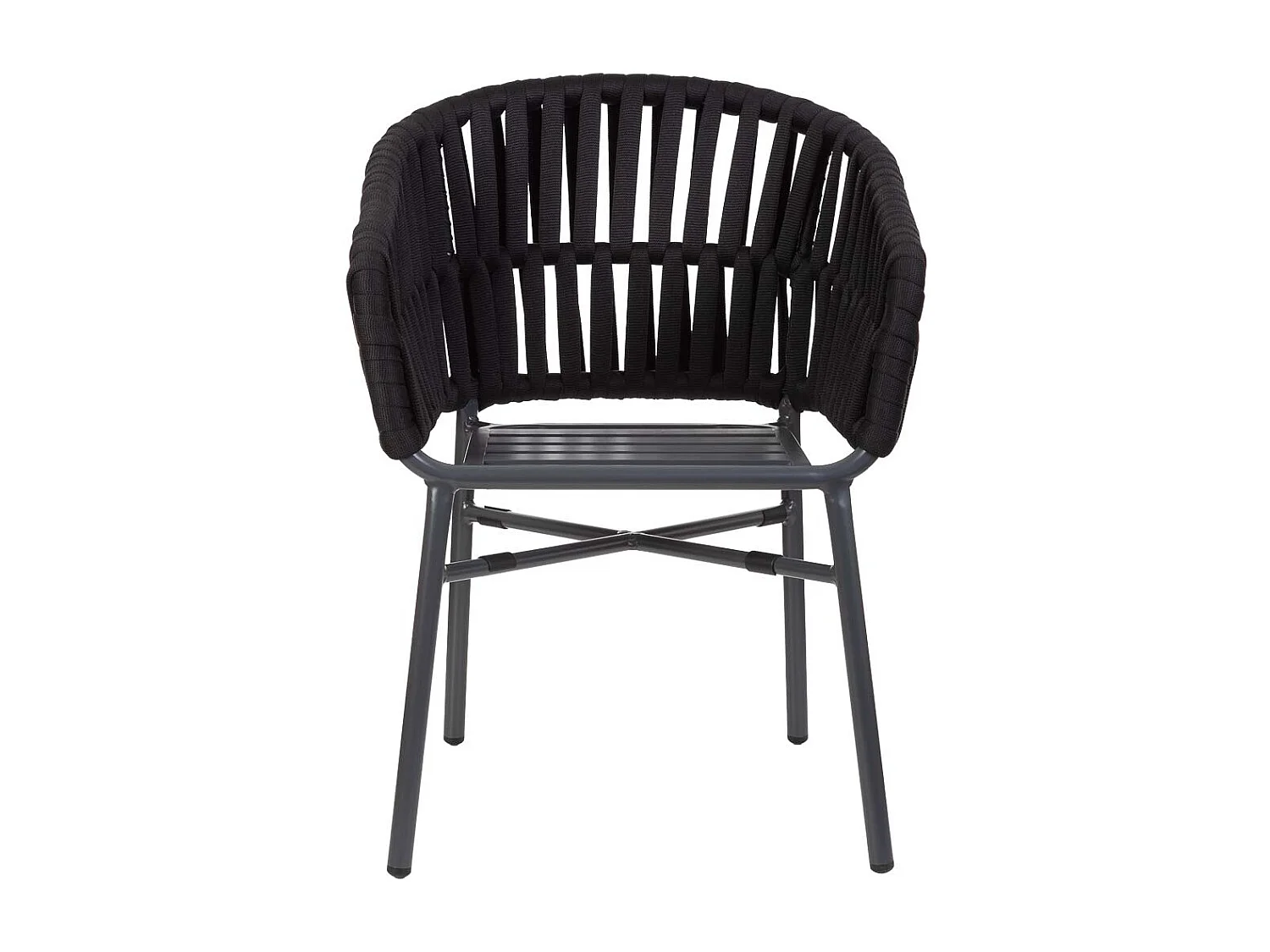Silla de aluminio con cuerda negro 58x61x77