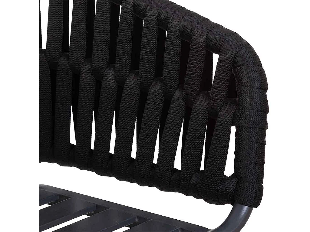 Silla de aluminio con cuerda negro 58x61x77