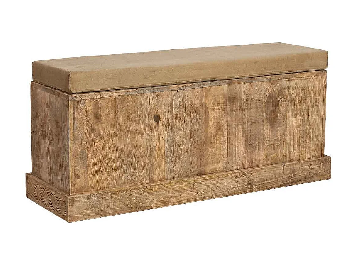 Banco em madeira com 3 prateleiras e 2 gavetas, castanho, 104x33x48h cm