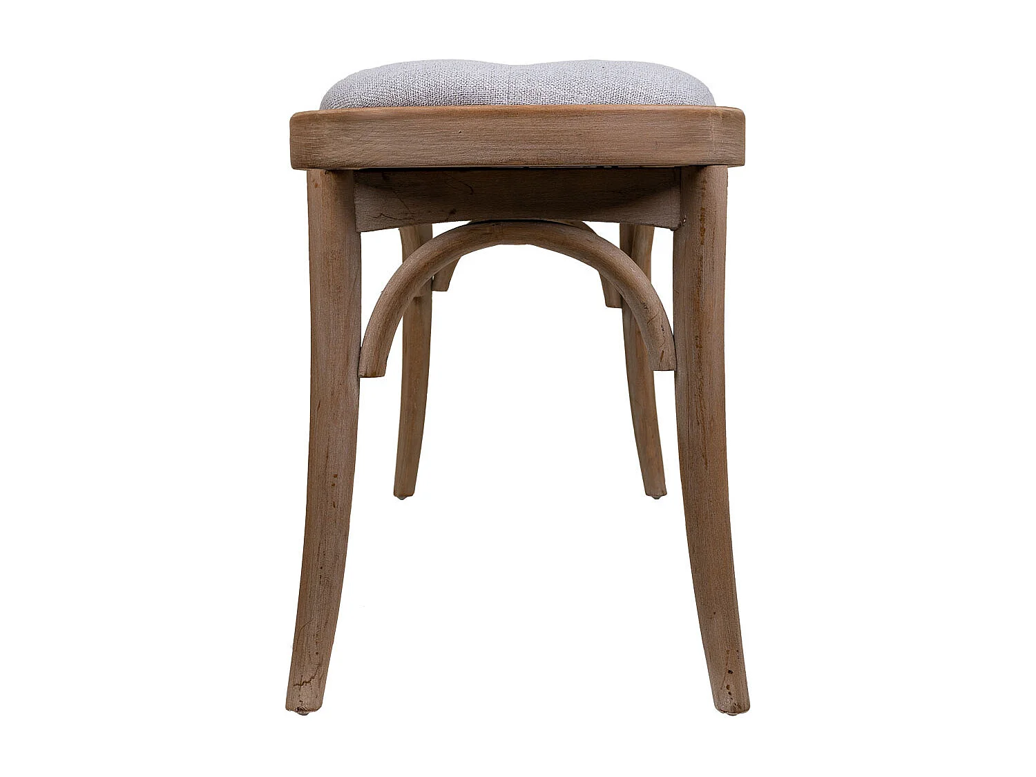 Banc en bois tapissé gris 110x37x47