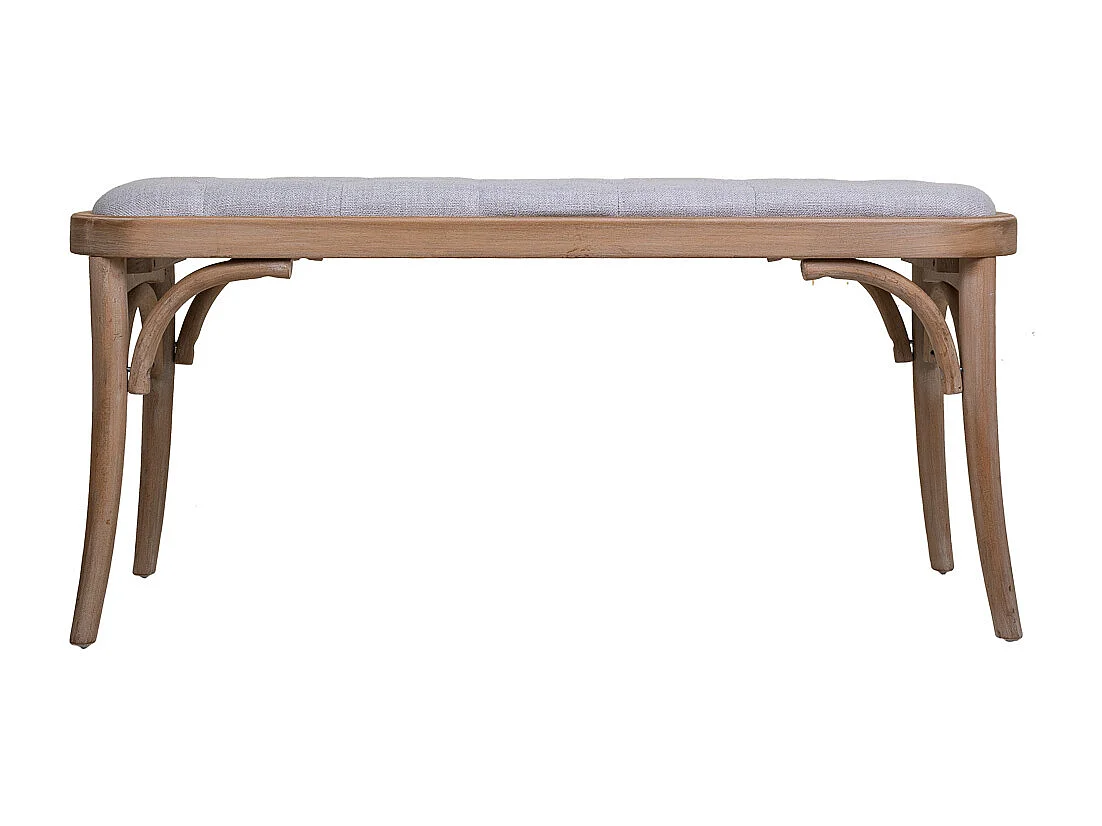 Banc en bois tapissé gris 110x37x47