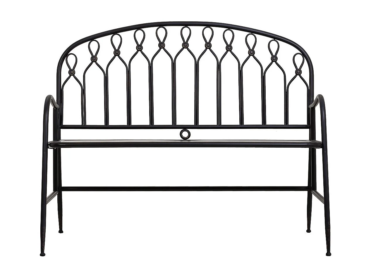 Schwarze Metallbank 118x56x98h cm