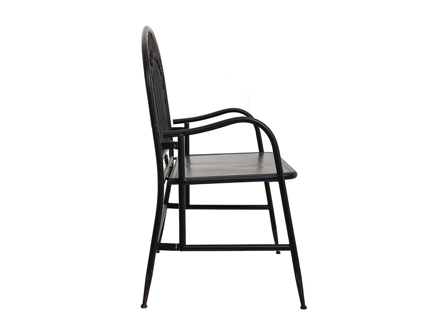 Schwarze Metallbank 118x56x98h cm