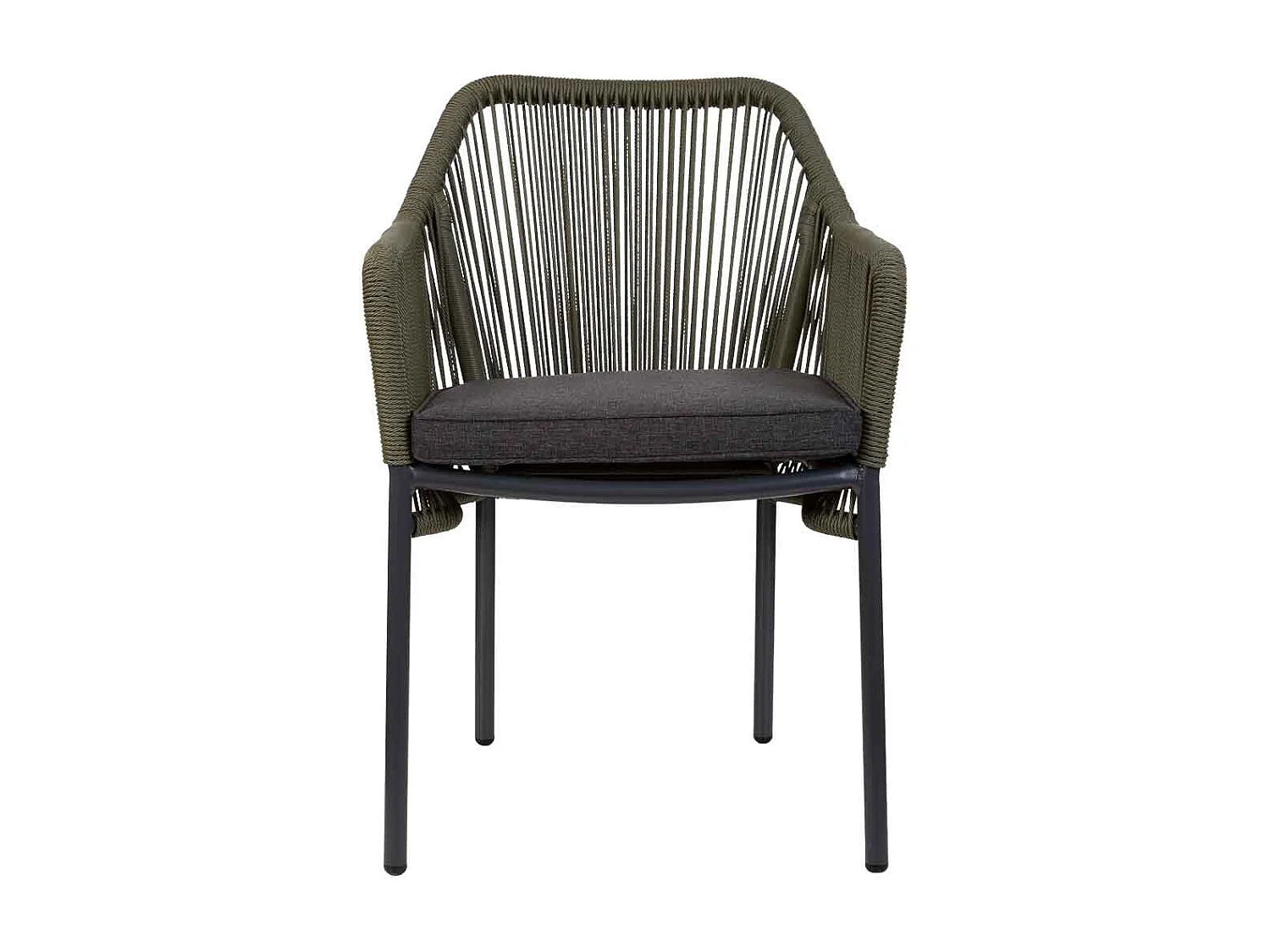 Silla de ratan sintético verde 56x66x80